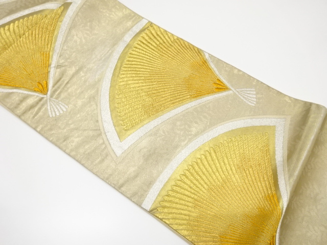 アンティーク　変わり扇模様織り出し袋帯（材料）